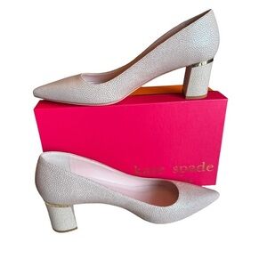 Kate Spade Milan Too Pump Blush/Stingray Embosse 10M